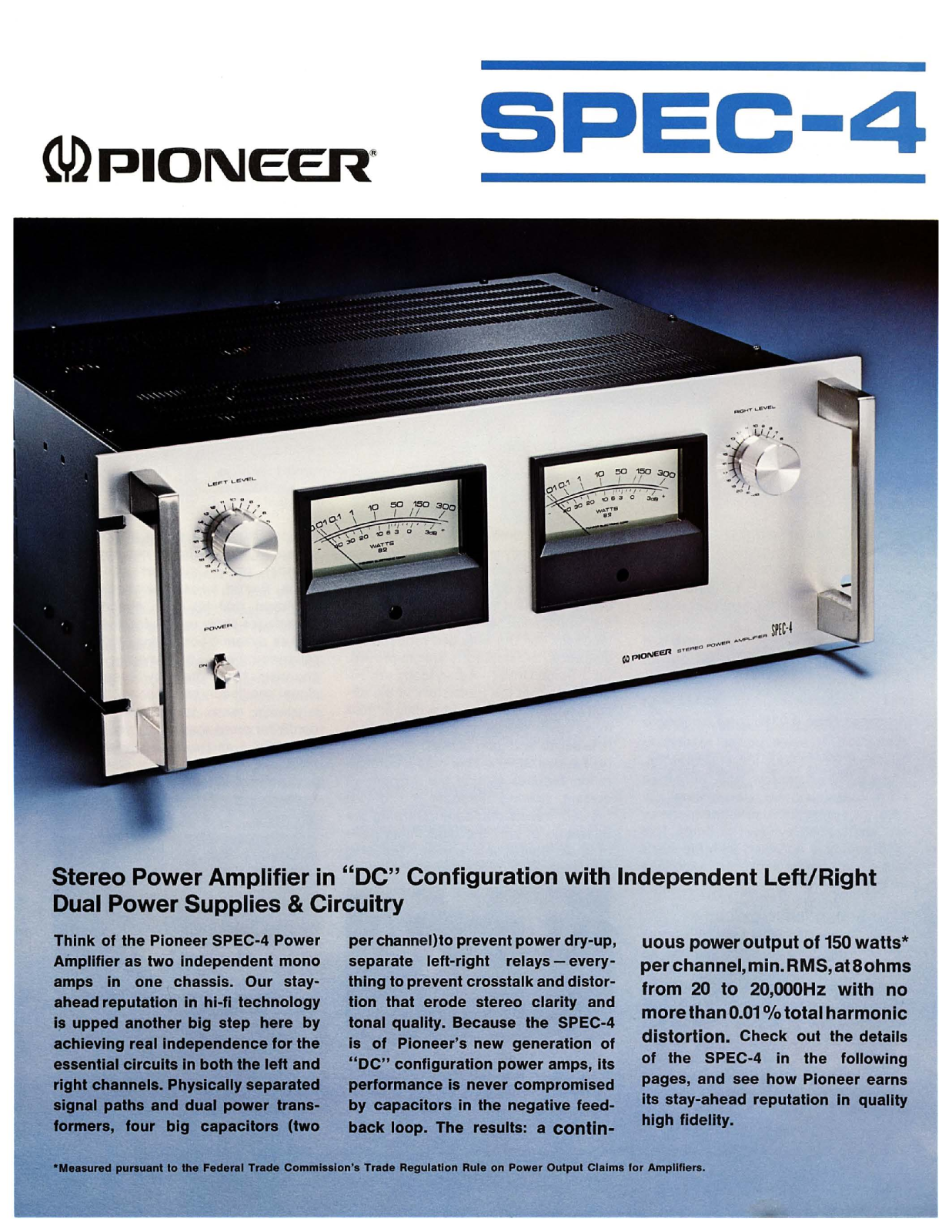 Pioneer SPEC-4 Datasheet