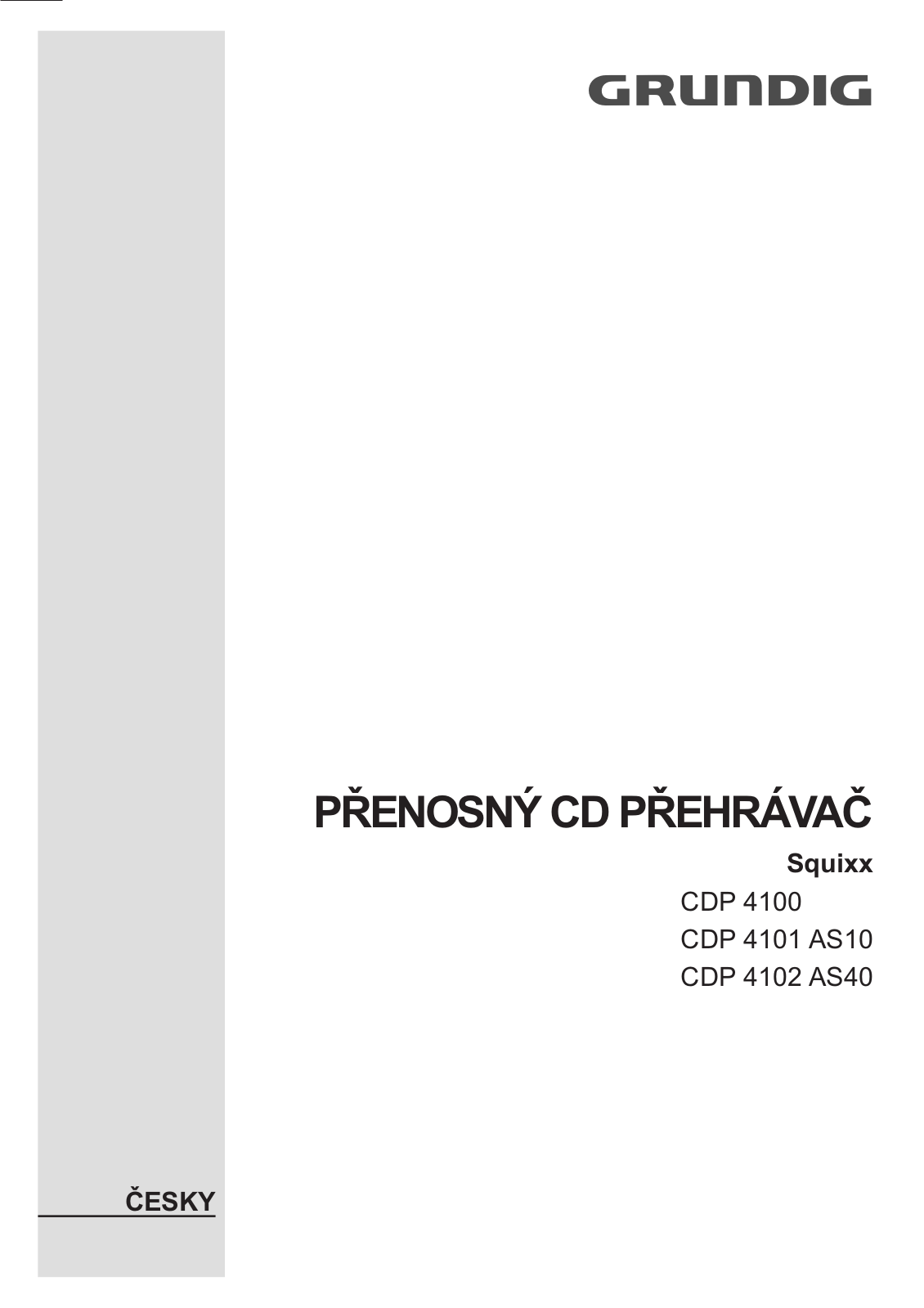 Grundig CDP 4102 AS40, CDP 4100, CDP 4101 AS10 User Manual