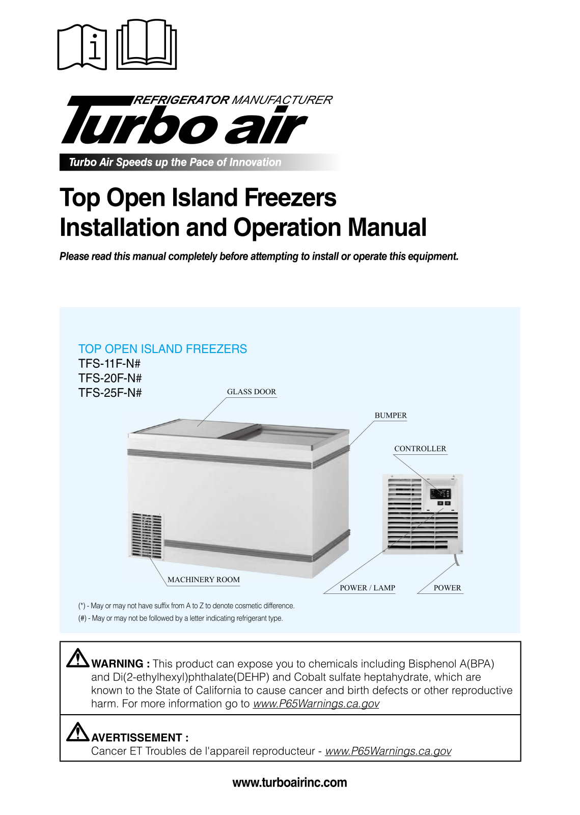 Turbo Air TFS25FN, TFS20FN, TFS11FN User Manual