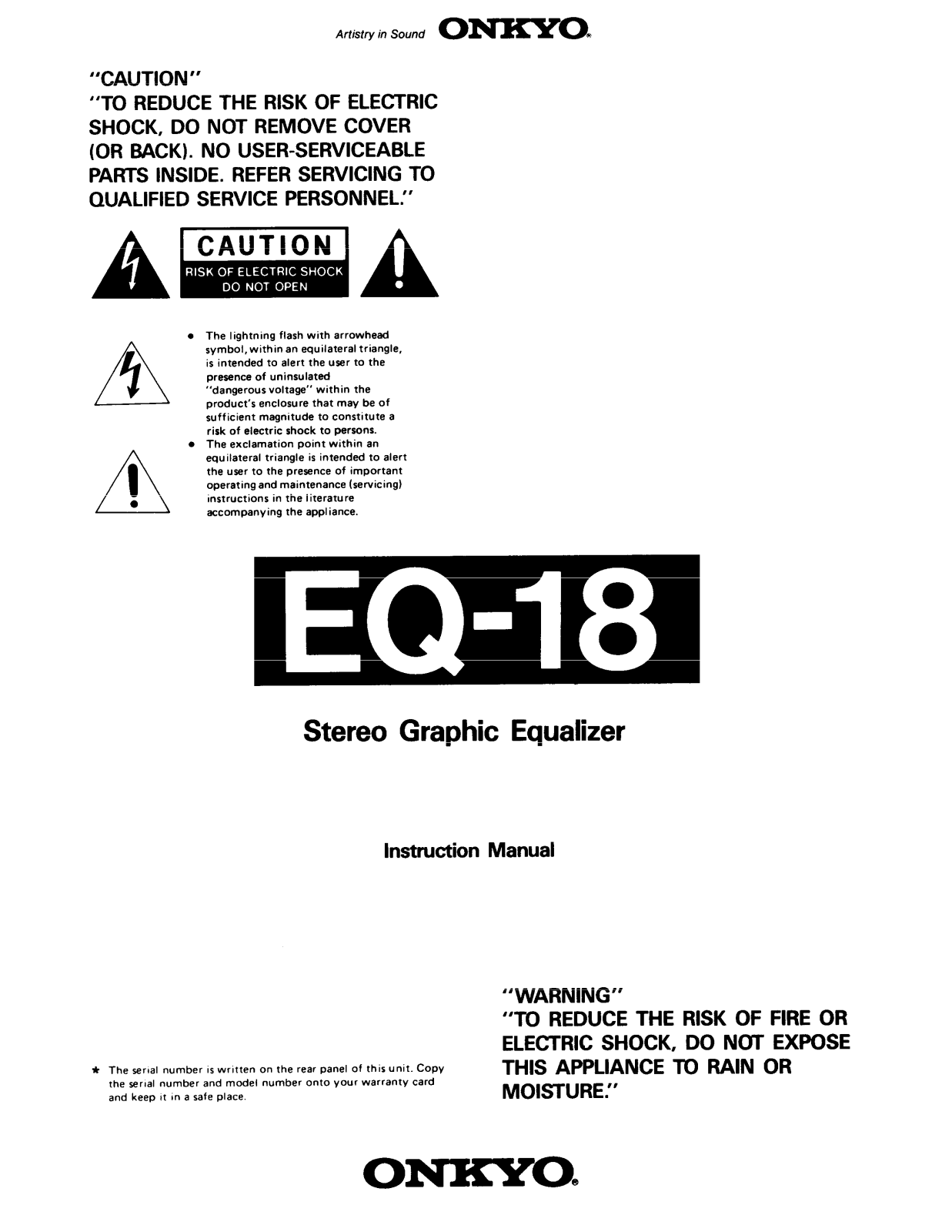 Onkyo EQ-18 Instruction Manual