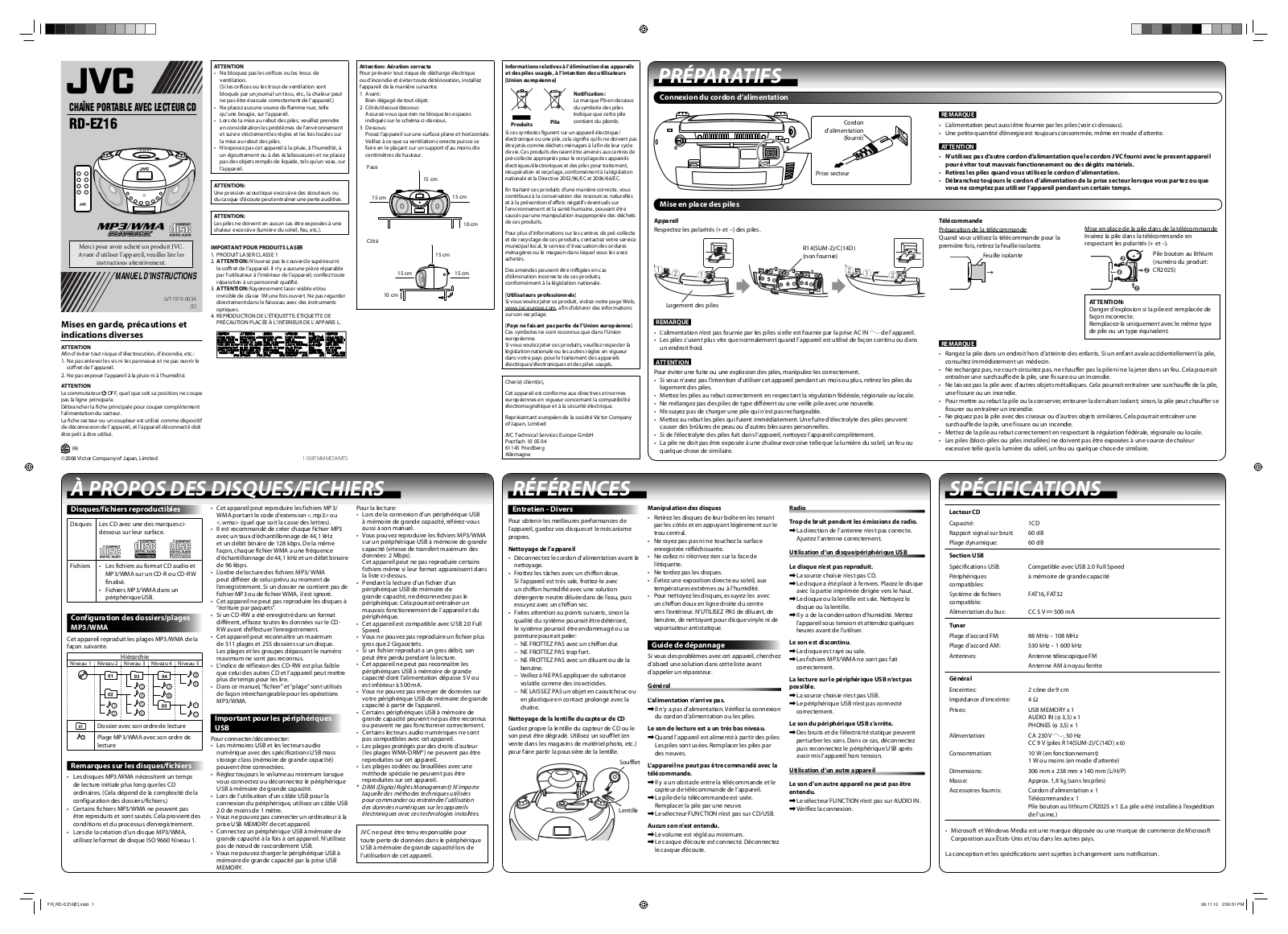 JVC RD-EZ16E User Manual