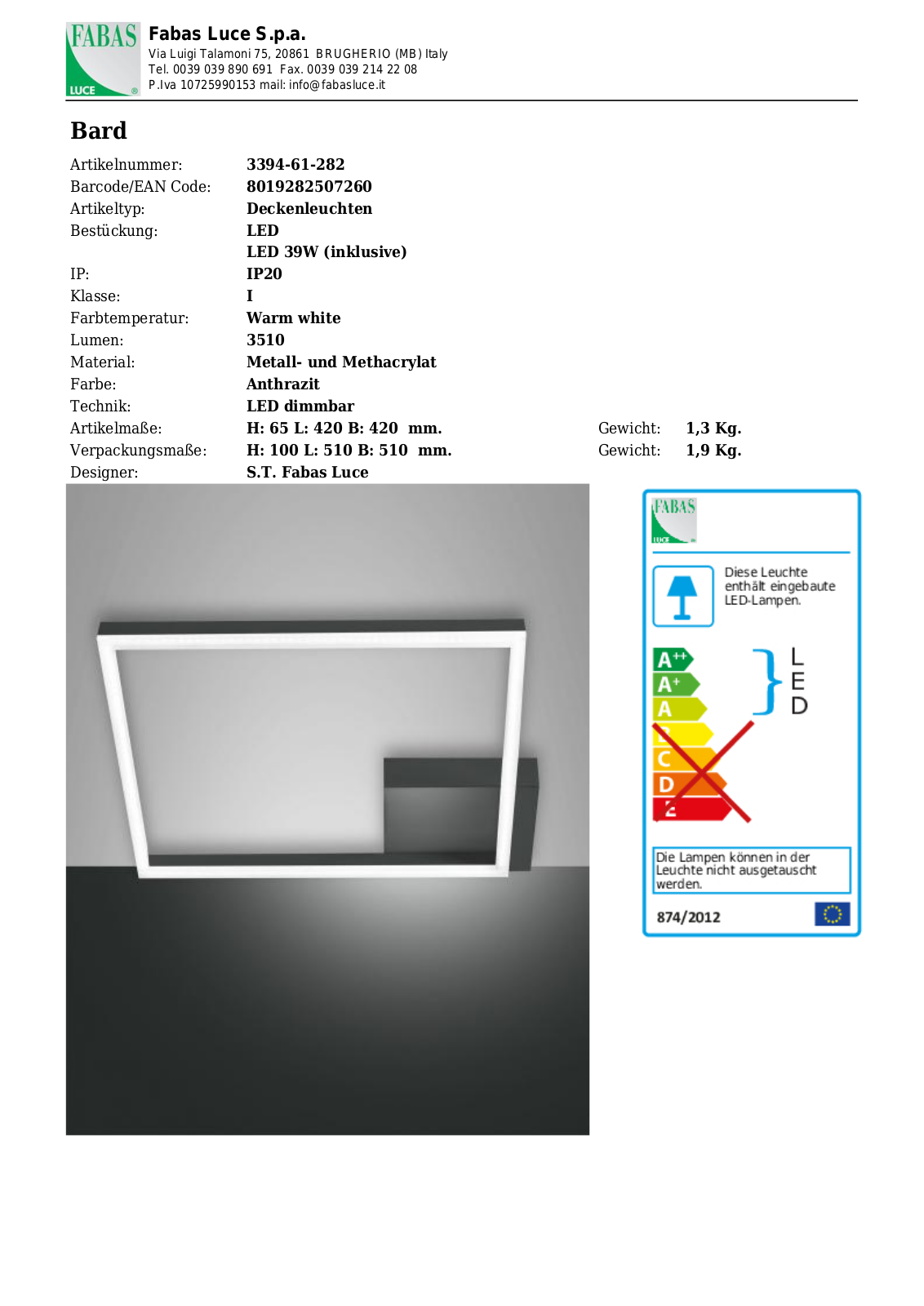 Bard 3394-61-282 User Manual