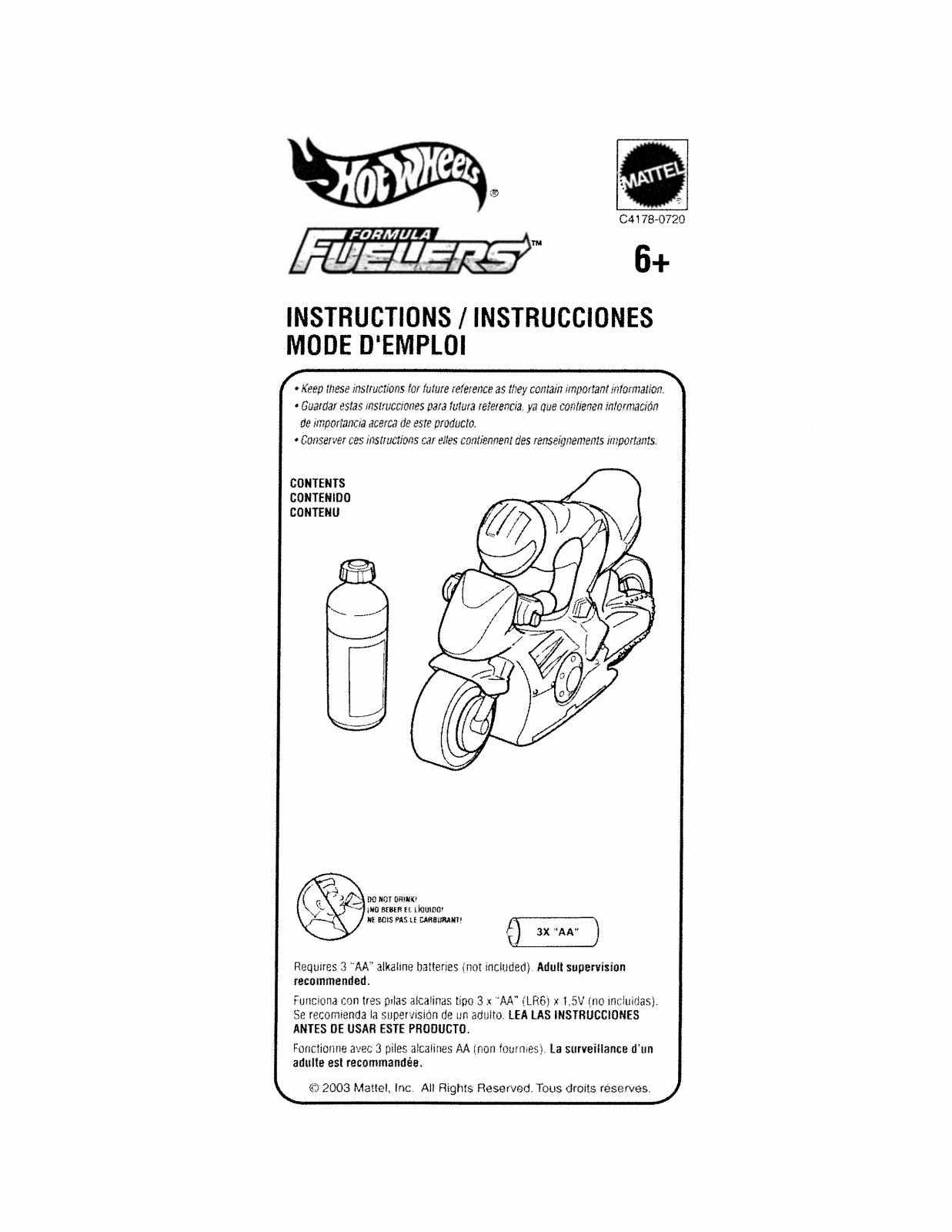 Fisher-Price C4178, C4333 Instruction Sheet