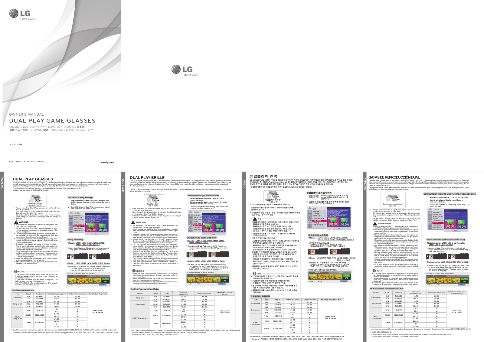 LG AG-F210DP User Manual