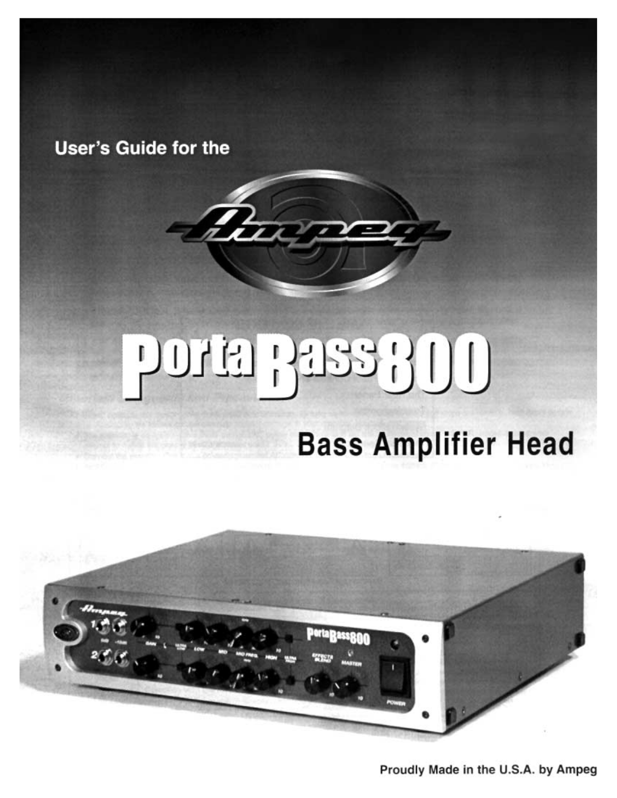 AMPEG PB800 Owner's Manual