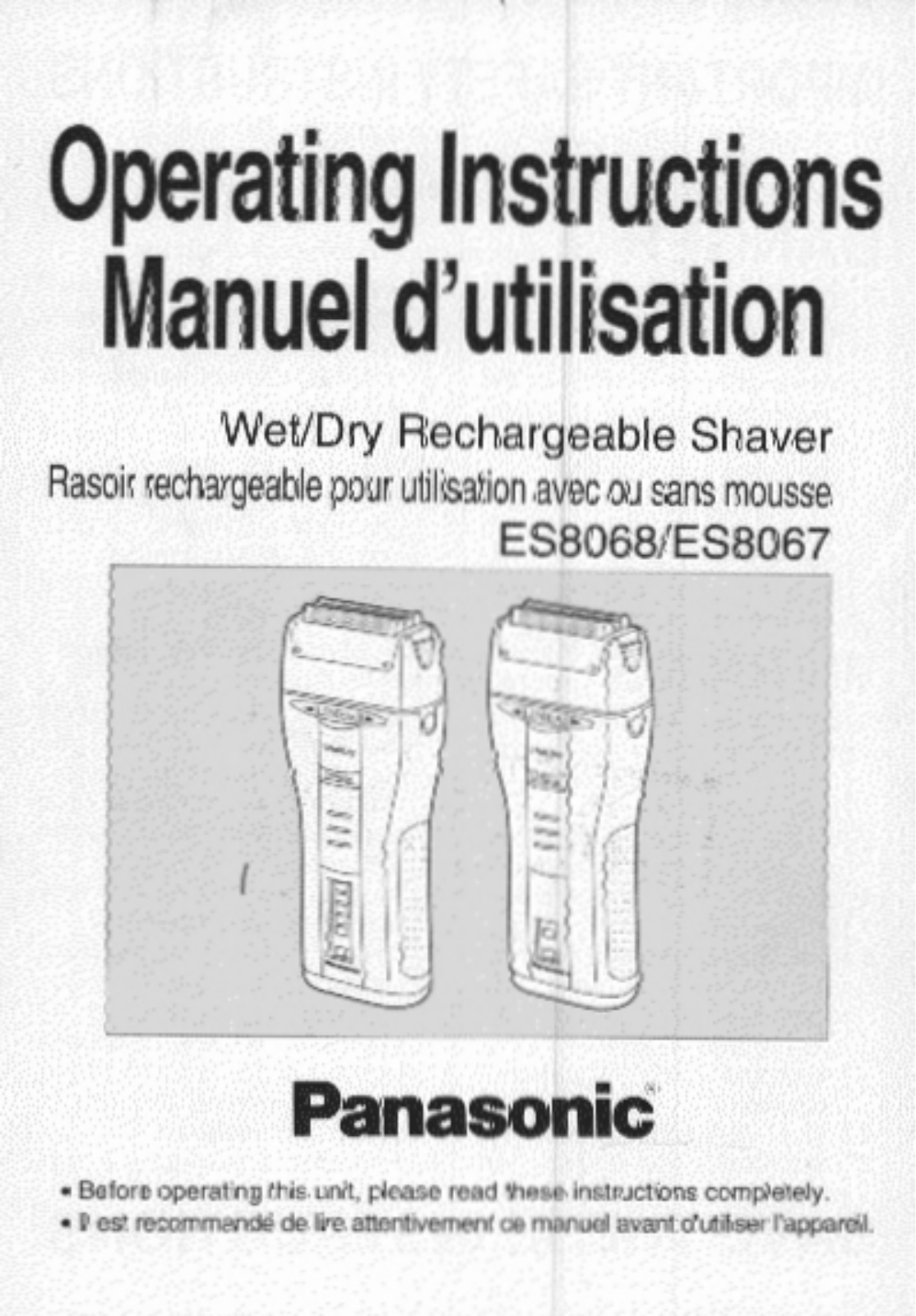 Panasonic ES-8068, ES-8067 User Manual