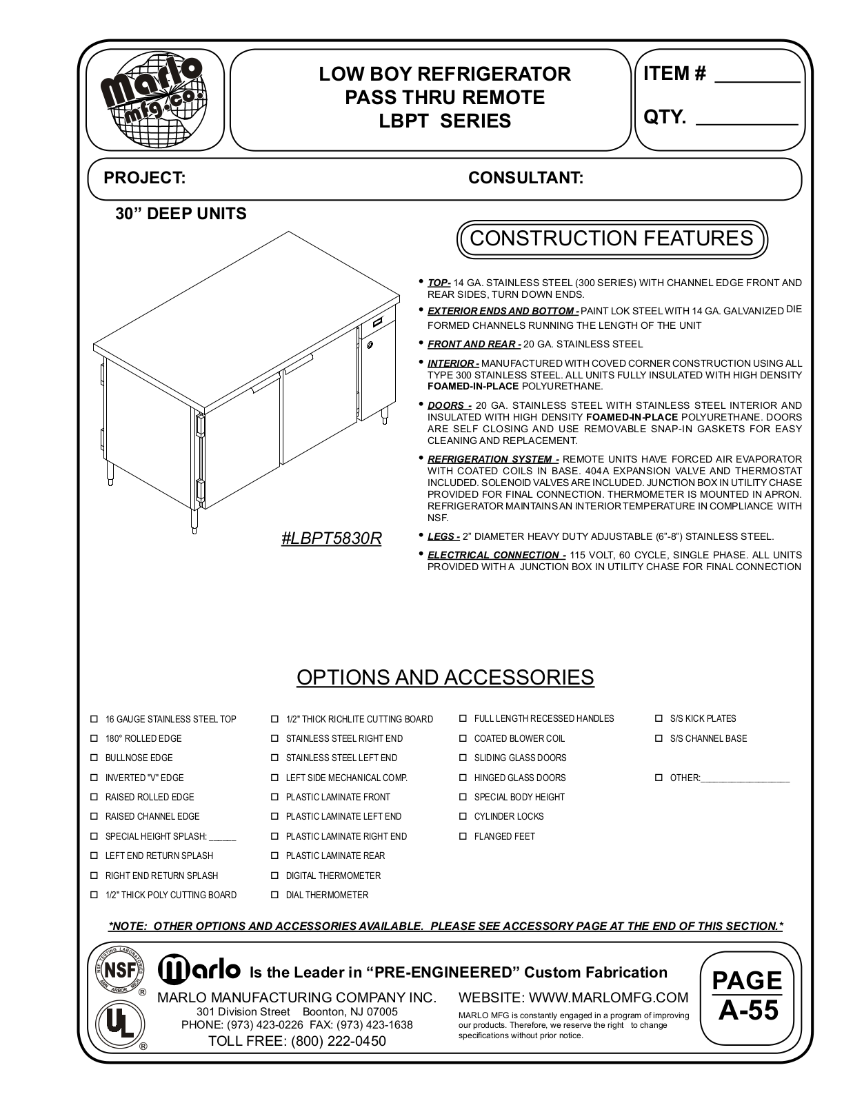 Marlo LBPT3430R User Manual