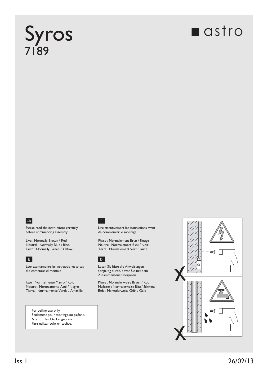 Astro Syros, 7189 Installation Instructions - ManualMachine.com