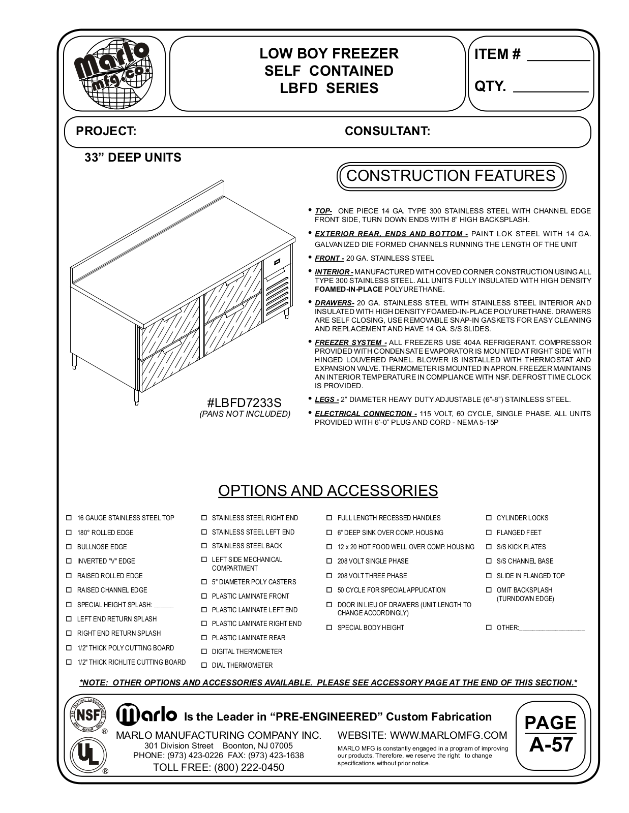 Marlo LBFD10333S User Manual