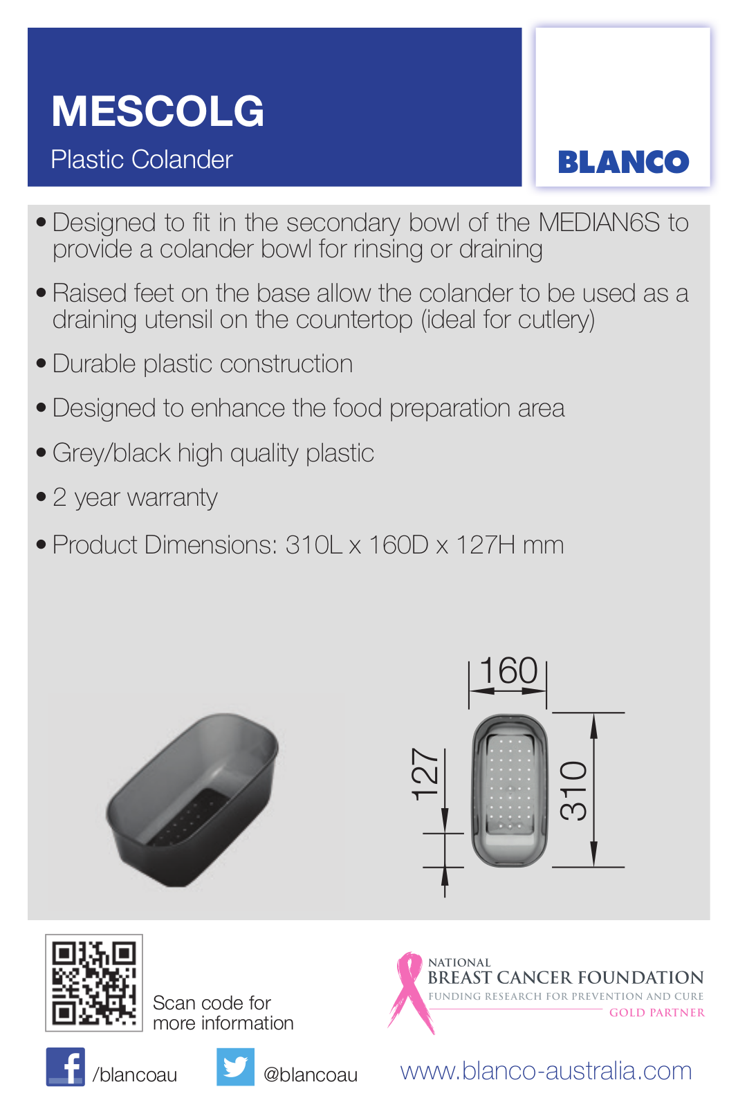 Blanco MESCOLG User Manual