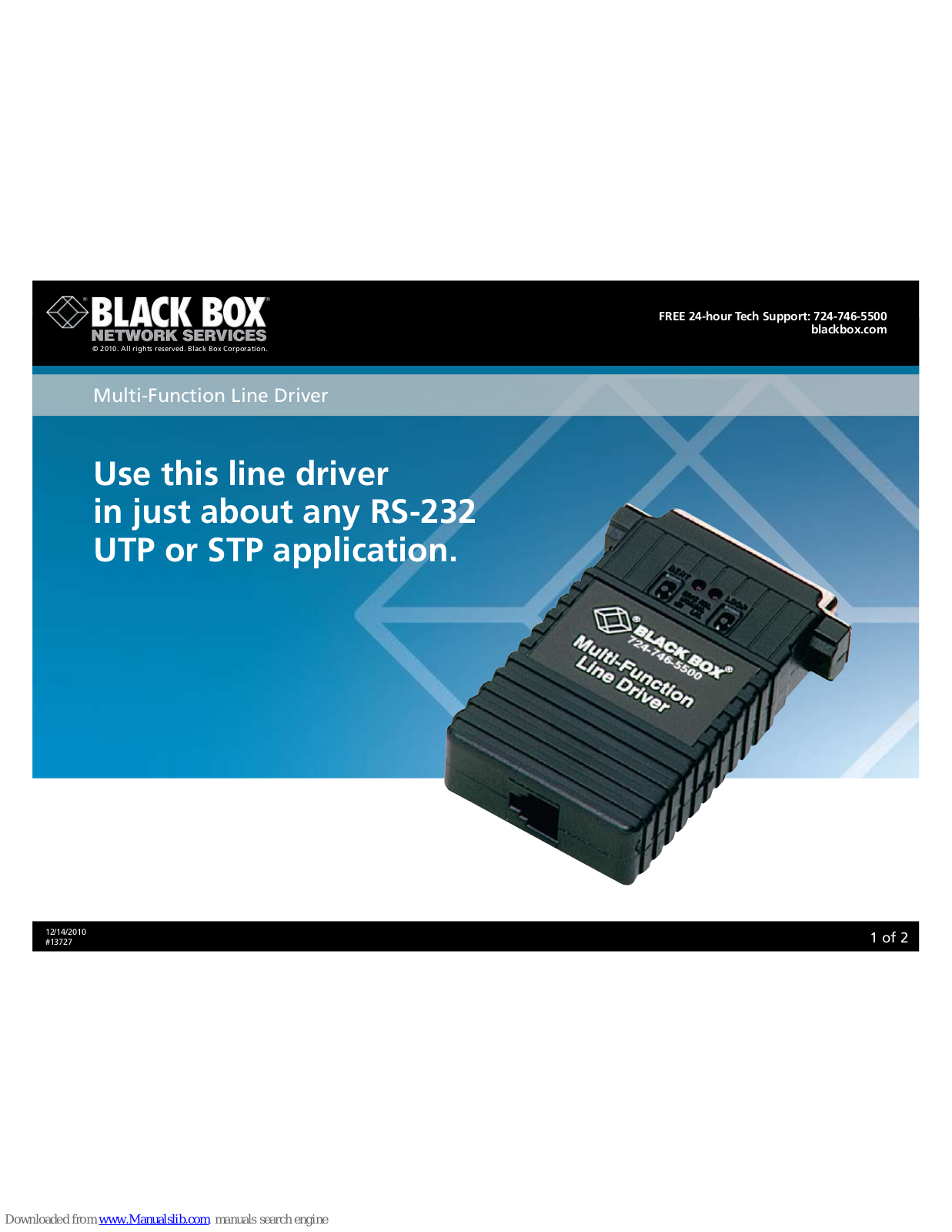 Black Box Multi-Function Line Driver Manual - ManualMachine.com