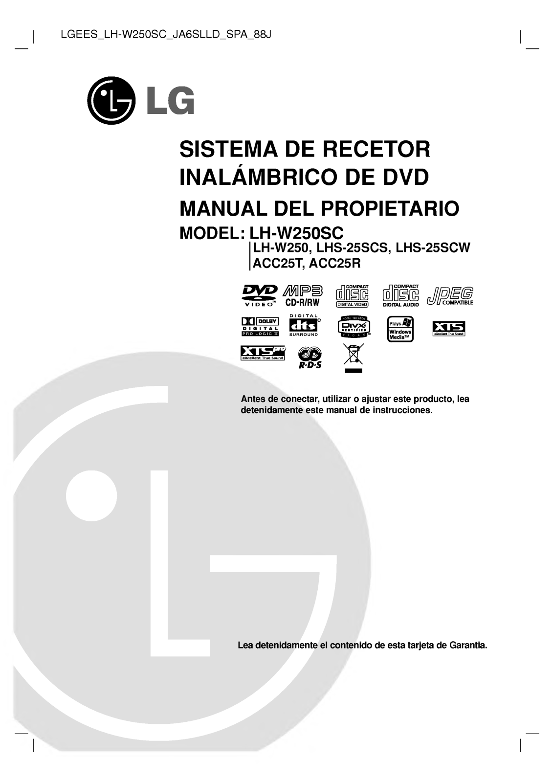 Lg LH-W250SC User Manual