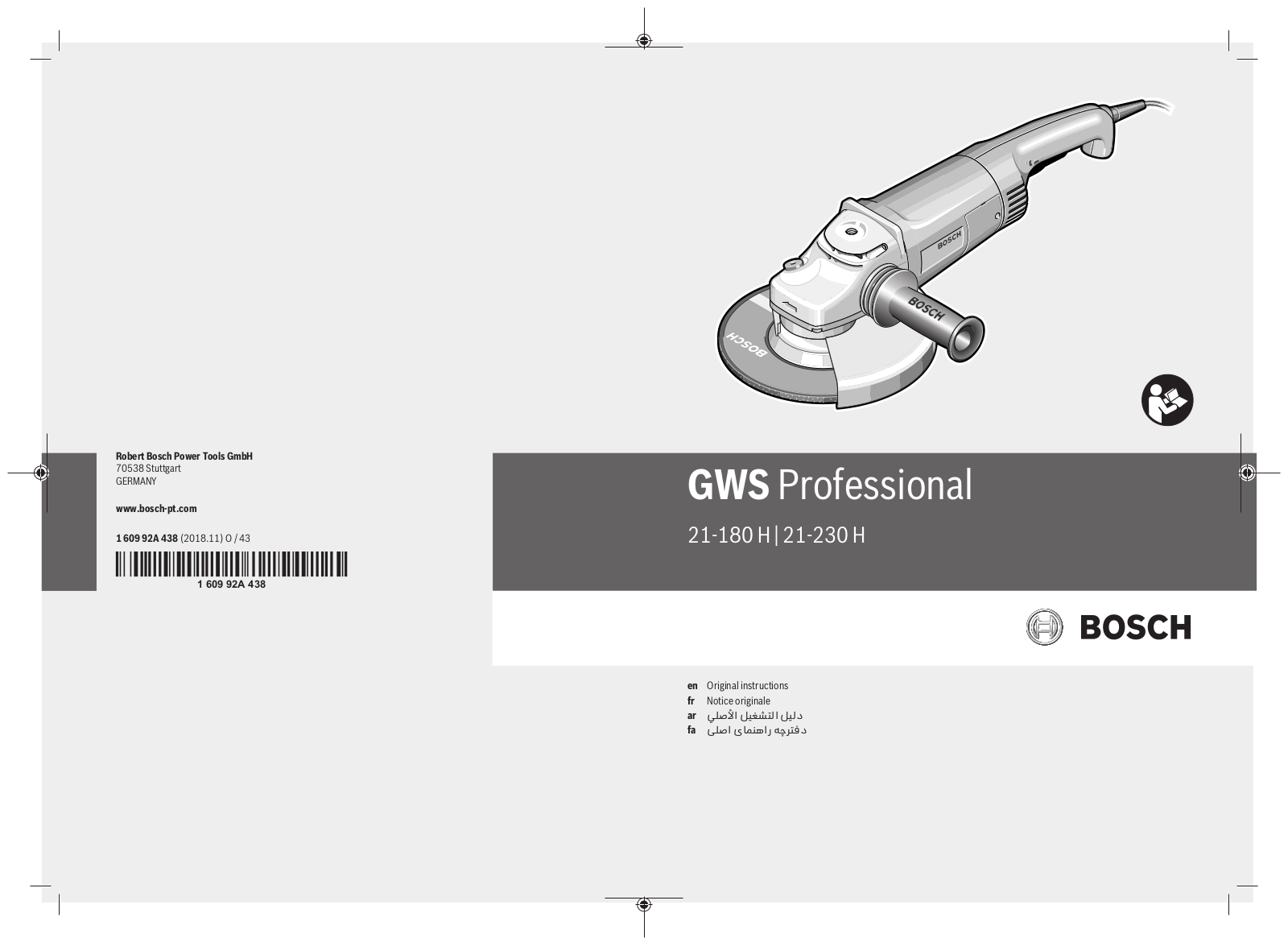 Bosch GWS 21-180 H, GWS 21-230 H User Manual