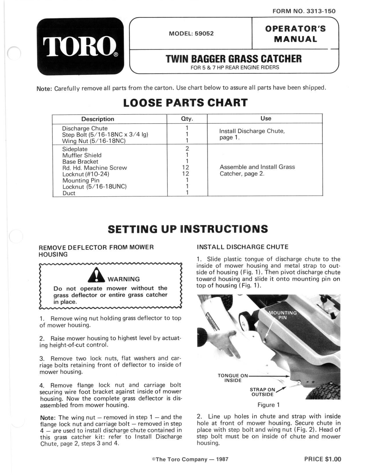 Toro 59052 Operator's Manual