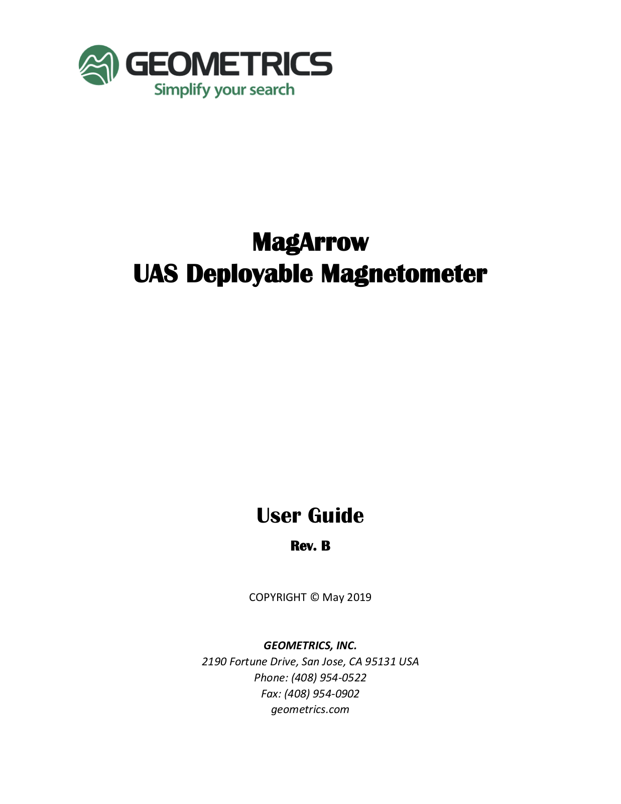 Geometrics MagArrow User Manual - ManualMachine.com