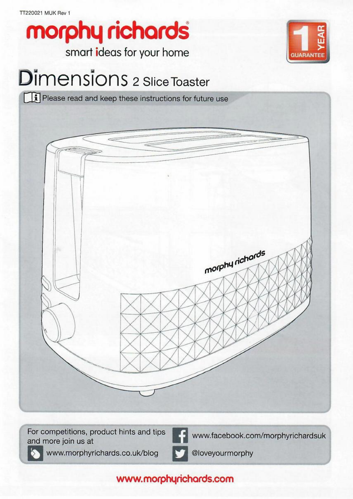 Morphy Richards Dimensions 220021 Instructions Manual - ManualMachine.com