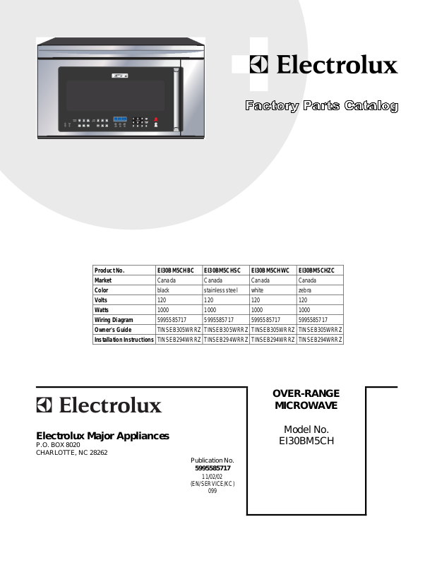 Electrolux EI30BM5CH User Manual