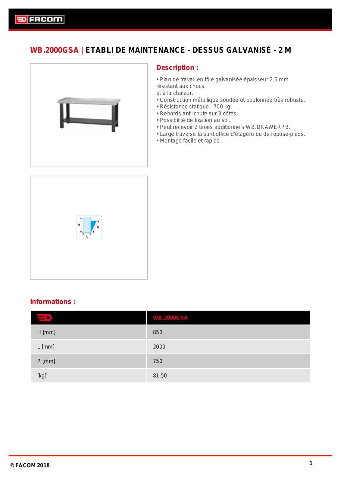 Facom WB.2000GSAPF Specification - ManualMachine.com