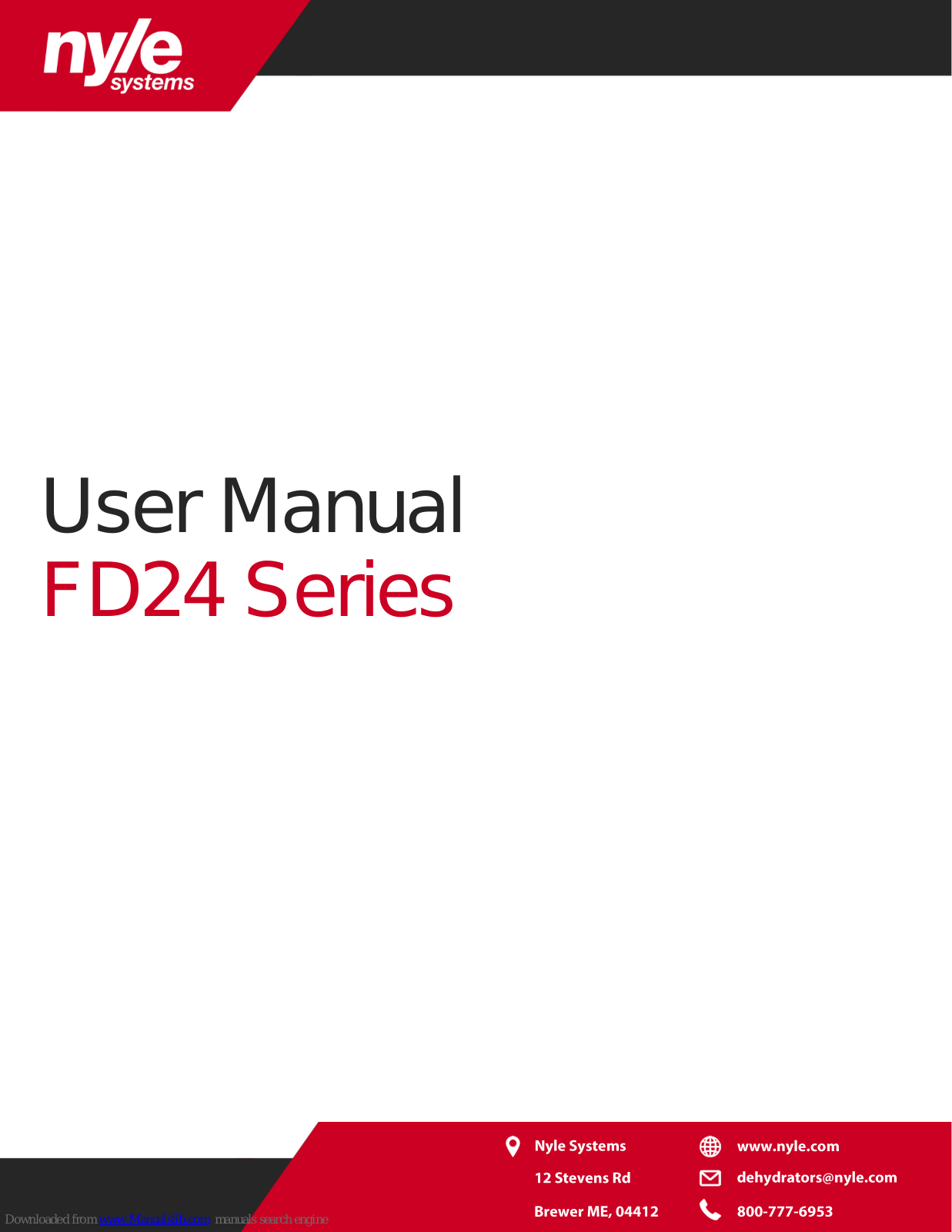 Nyle Systems FD10, FD14, FD24, FD60 User Manual - ManualMachine.com