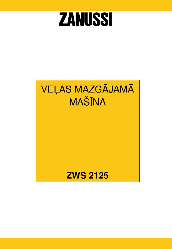 Zanussi ZWS2125W User Manual