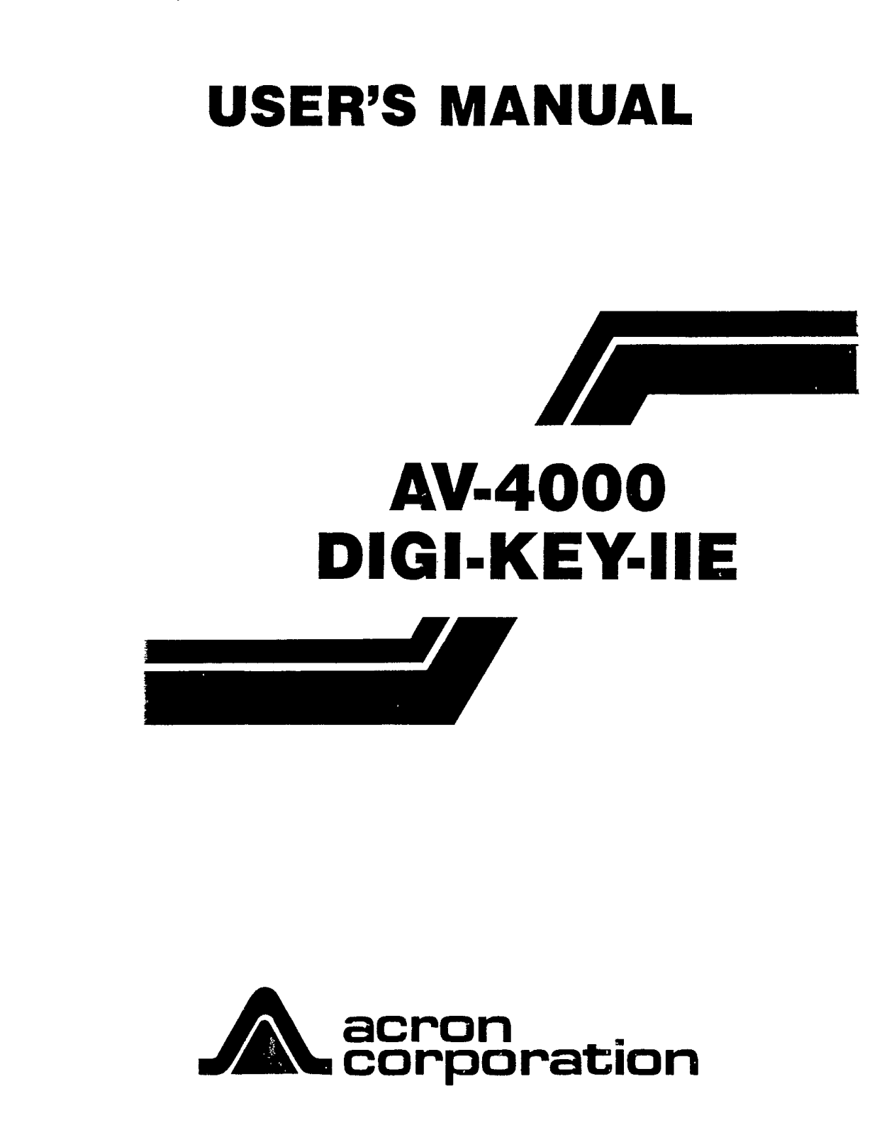 Acron AV-4000-AVENGER IIE User Manual