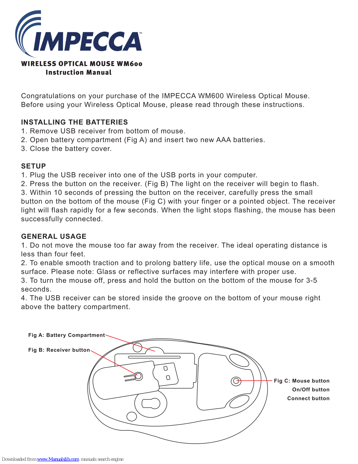 Impecca WM600 Instruction Manual