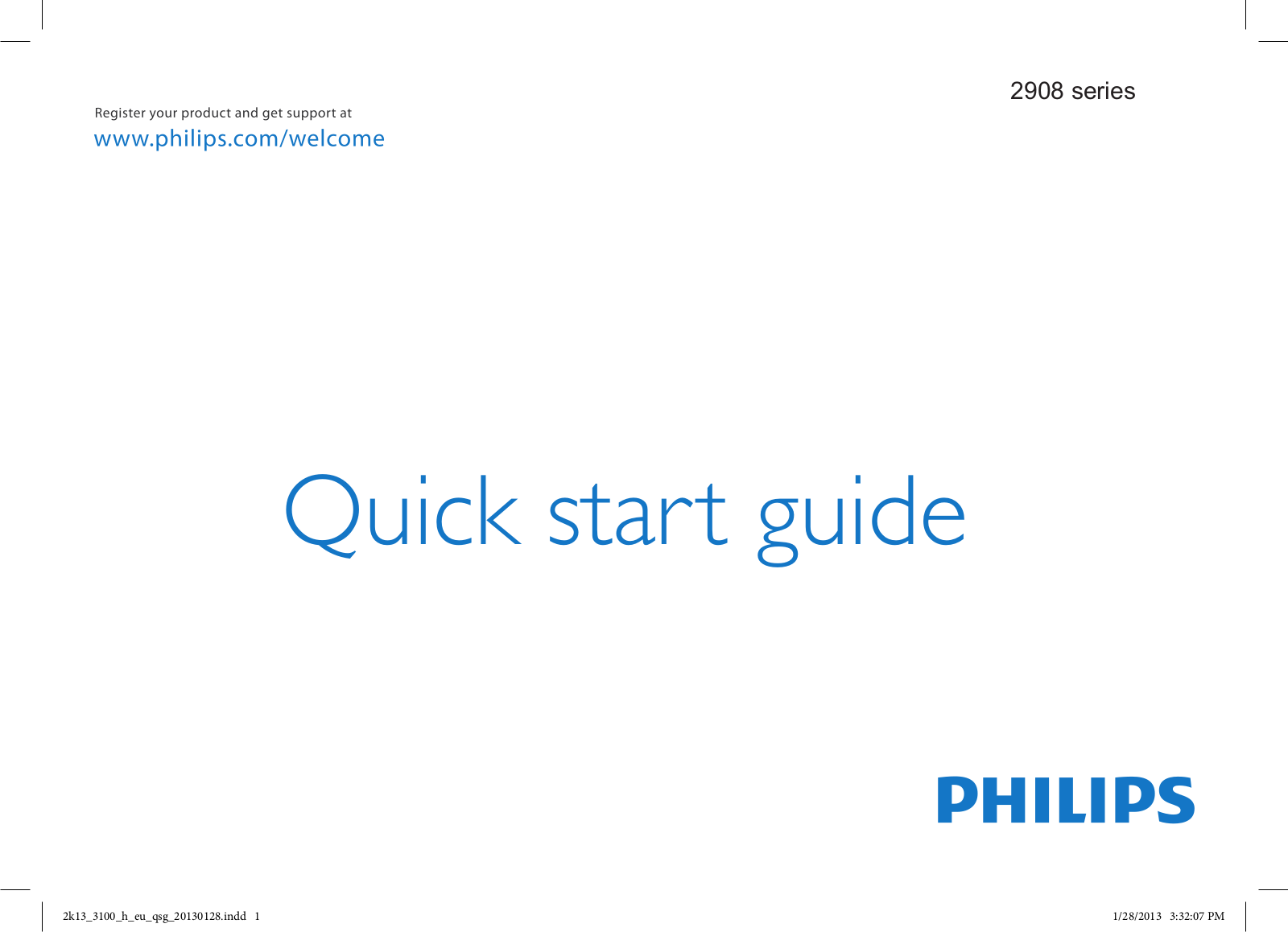 Philips 2908 series Quick start guide