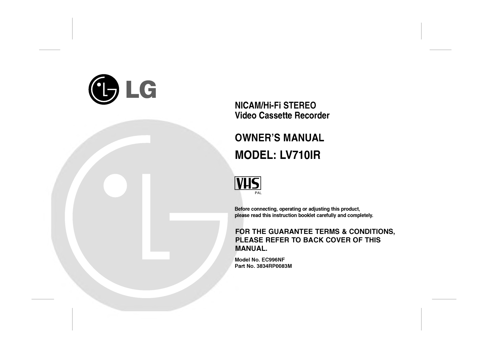 LG LV710IR User Manual