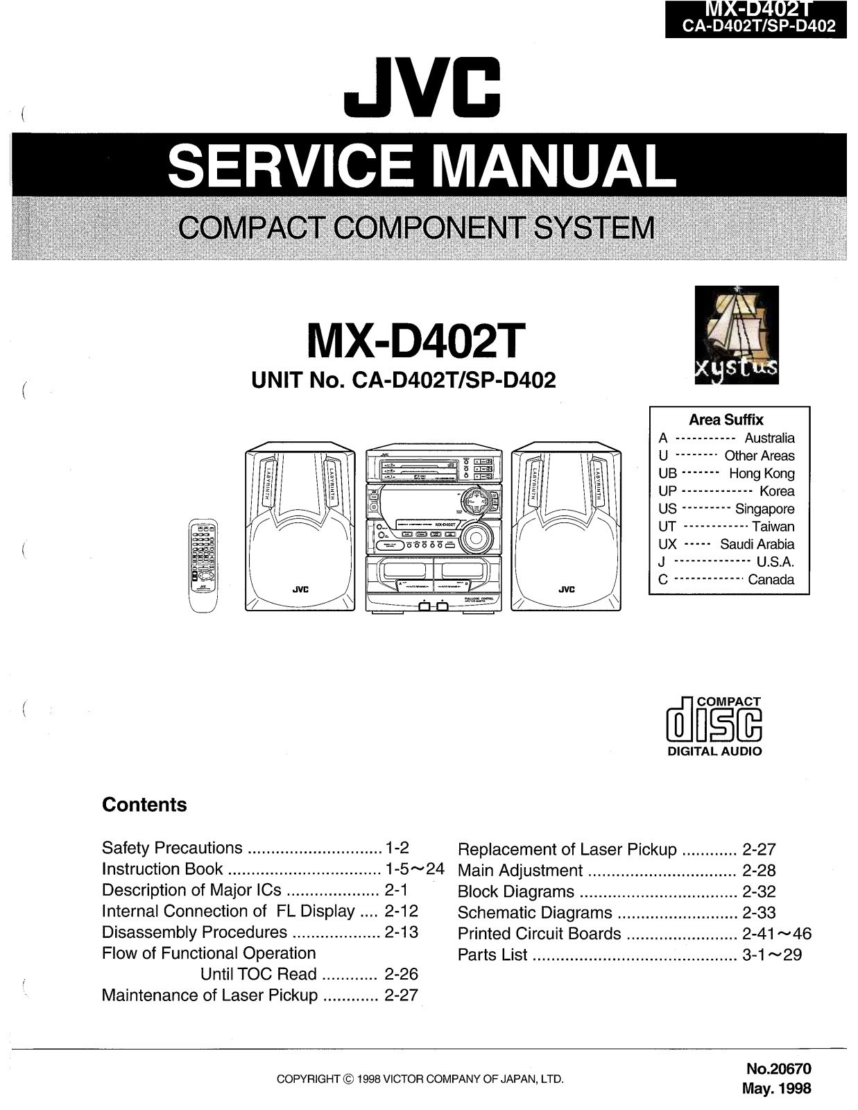 JVC MXD-402-T Service manual