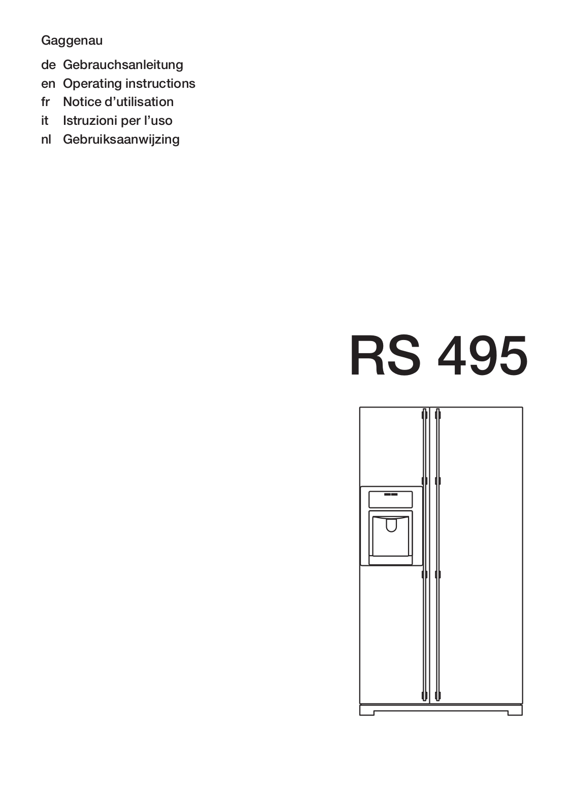 GAGGENAU RS495330, RS495310, RS495300 User Manual