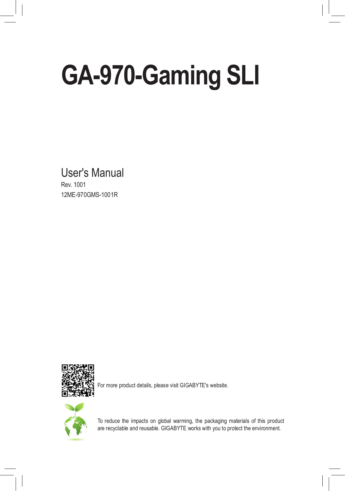 Gigabyte GA-970-GAMING SLI User Manual