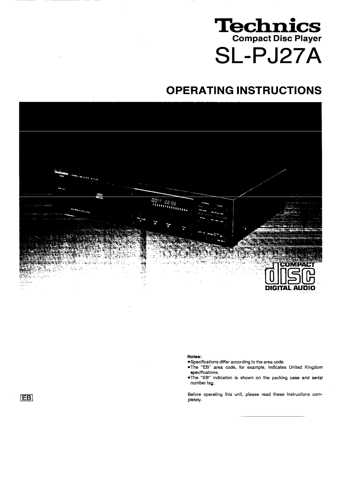 Panasonic SL-PJ27A User Manual