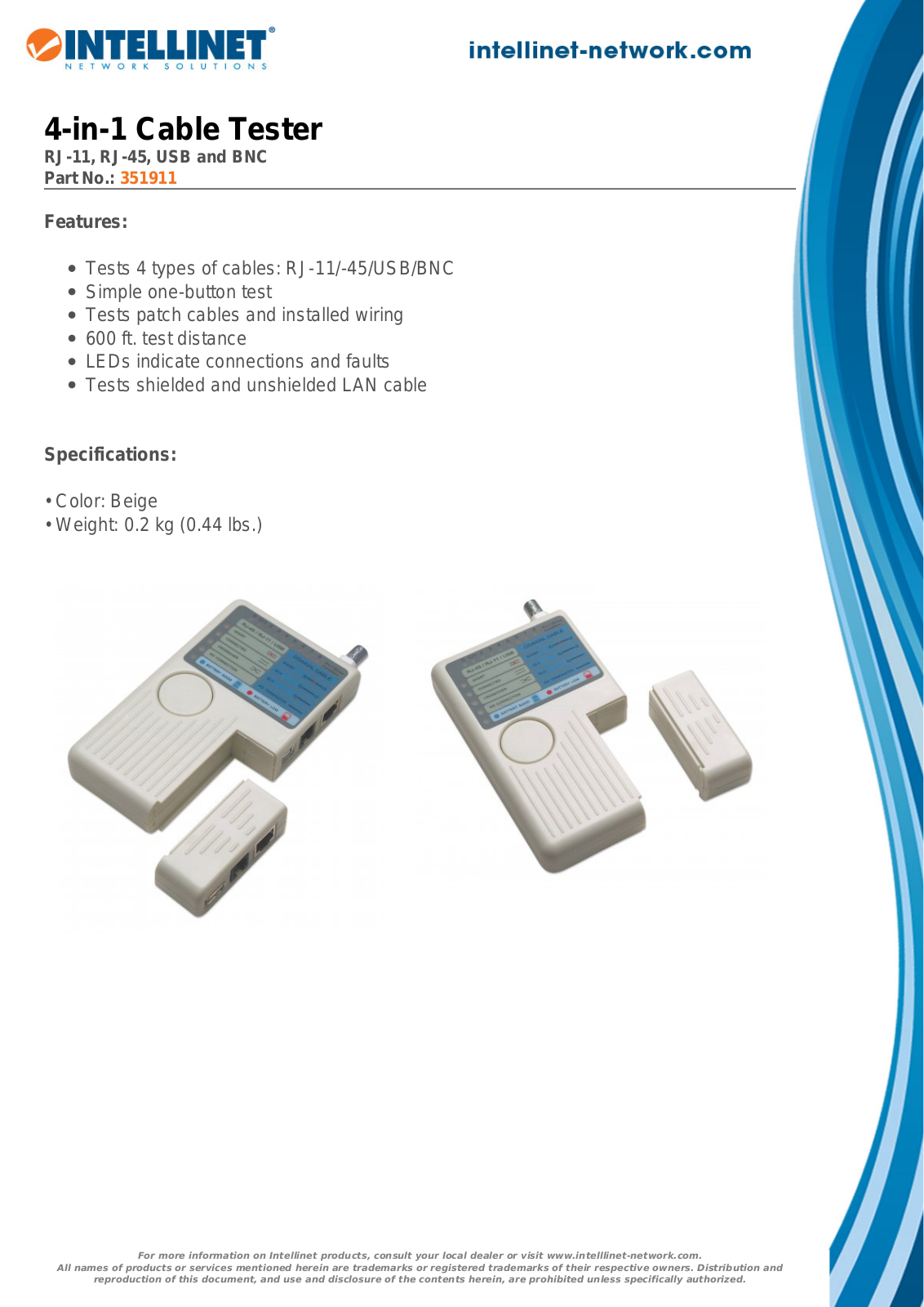 INTELLINET 351911 Datasheet - ManualMachine.com