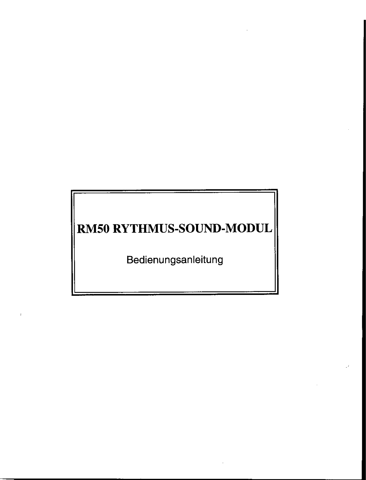 Yamaha RM50 User Manual