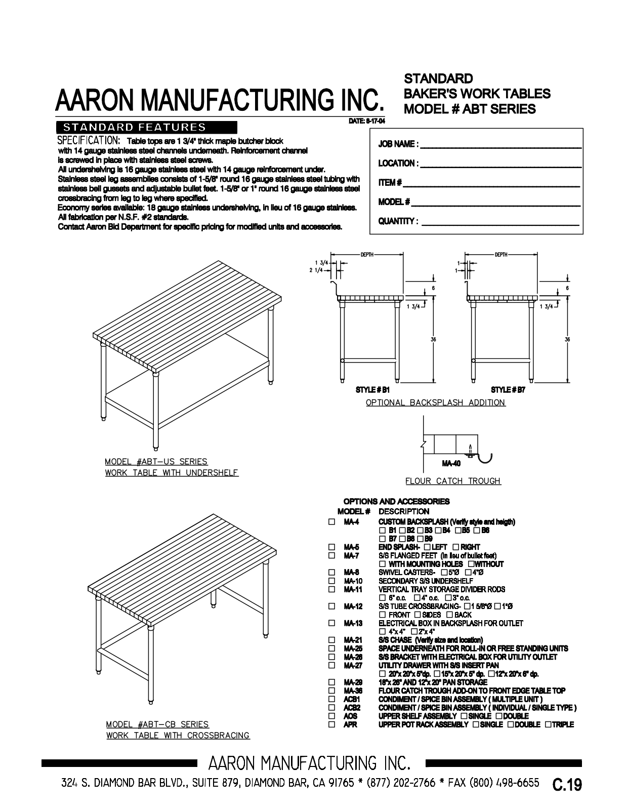 Aaron Manufacturing ABT-24108-US User Manual