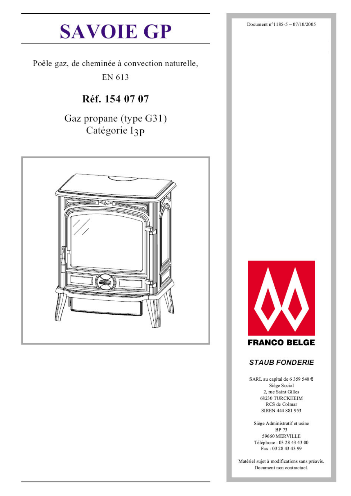 STAUB SAVOIE 154 07 07 User Manual