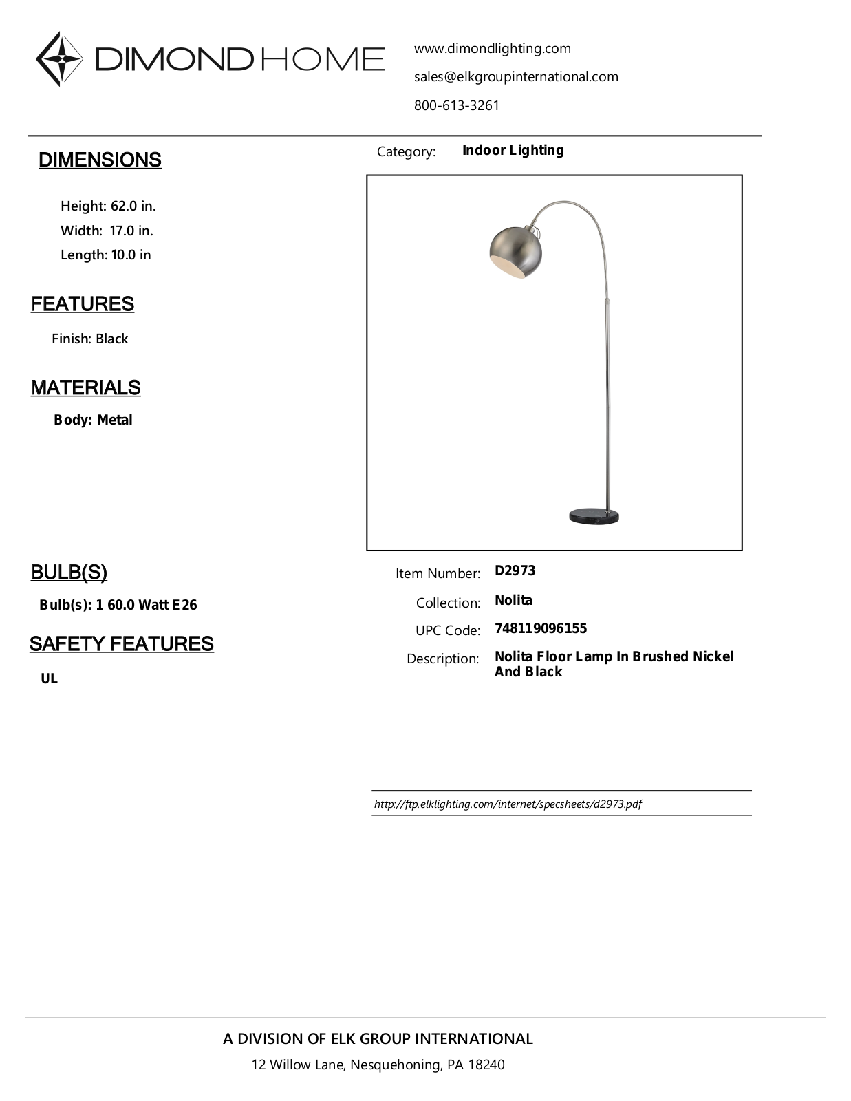 ELK Home D2973 User Manual