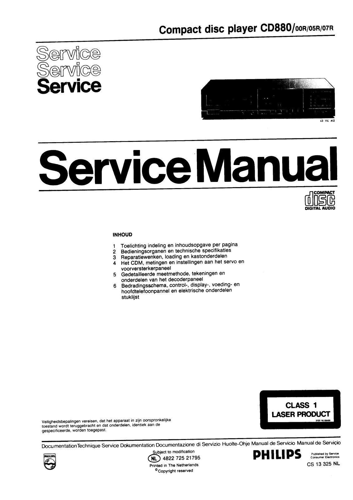 Philips CD-880 Service manual