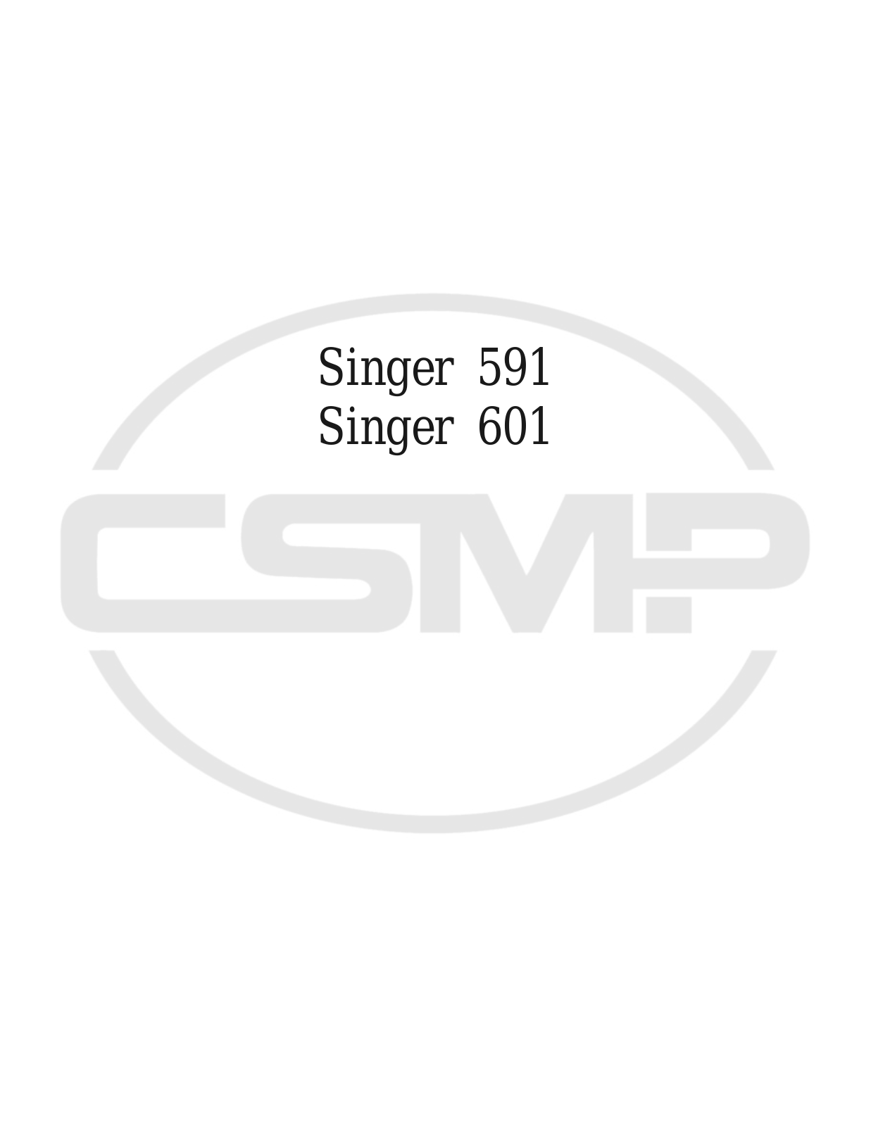 Singer 591 Parts Book