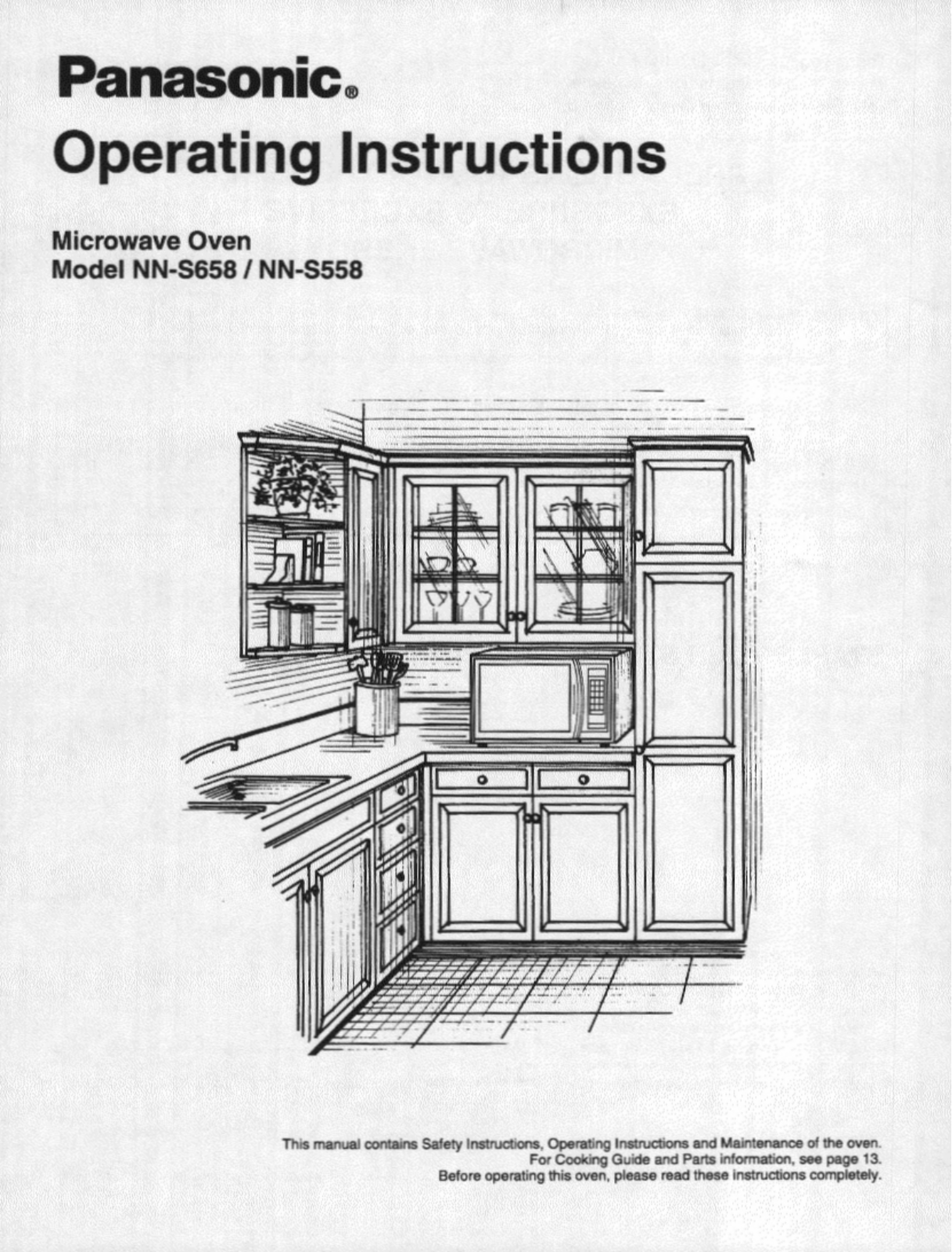 Panasonic NN-S558, NN-S658 User Manual