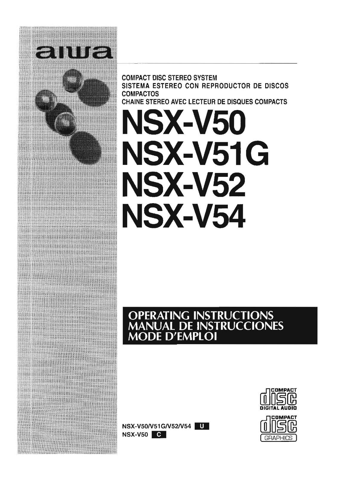 Aiwa NS-XV52, NS-XV51G, NS-XV50, NS-XV54 Owners Manual