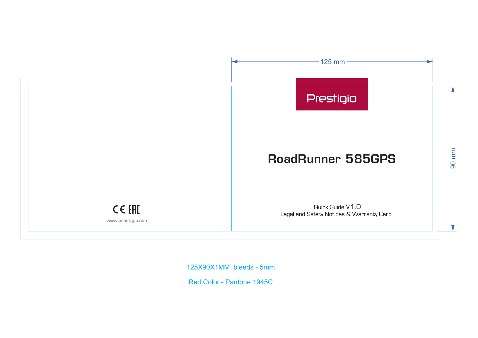 Prestigio RoadRunner 585 GPS Getting Started