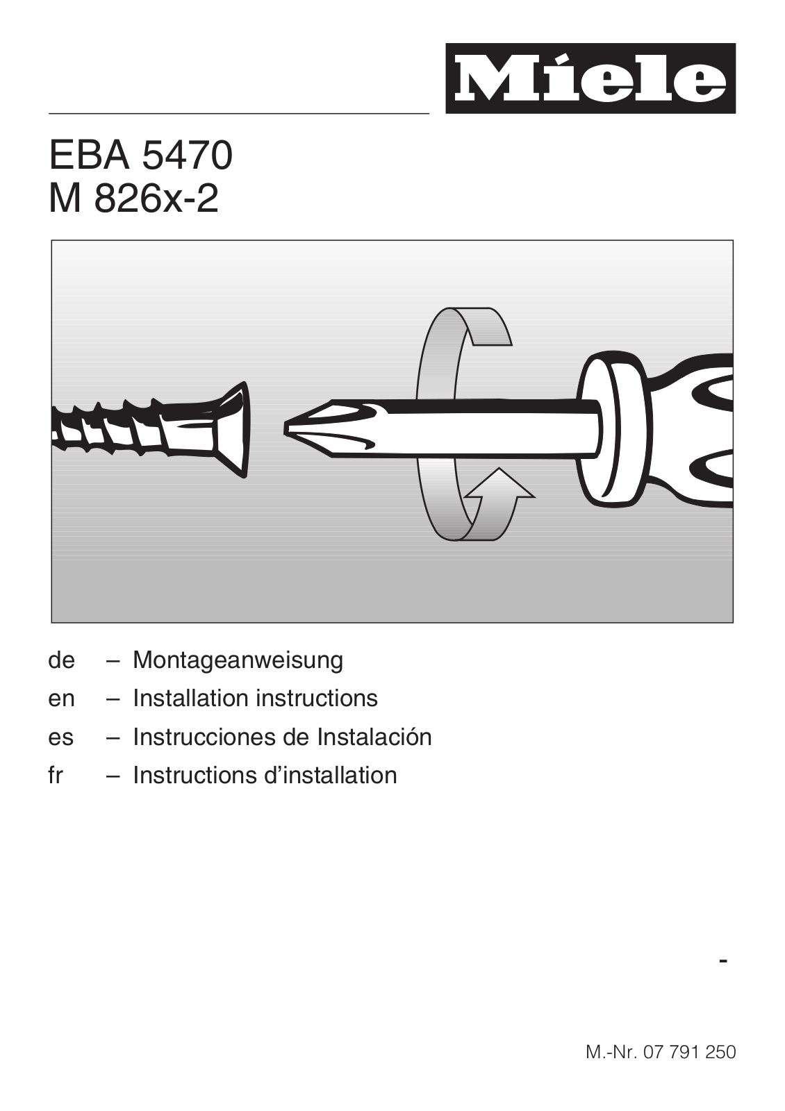 Miele EBA 5470 Fitting instructions