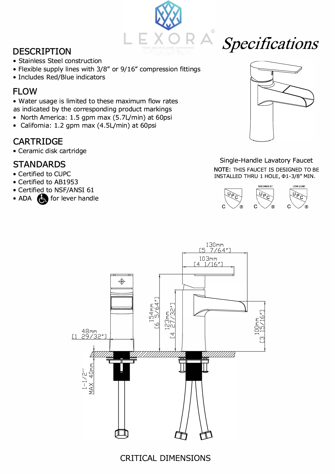Lexora LFS1062MB Specifications - ManualMachine.com