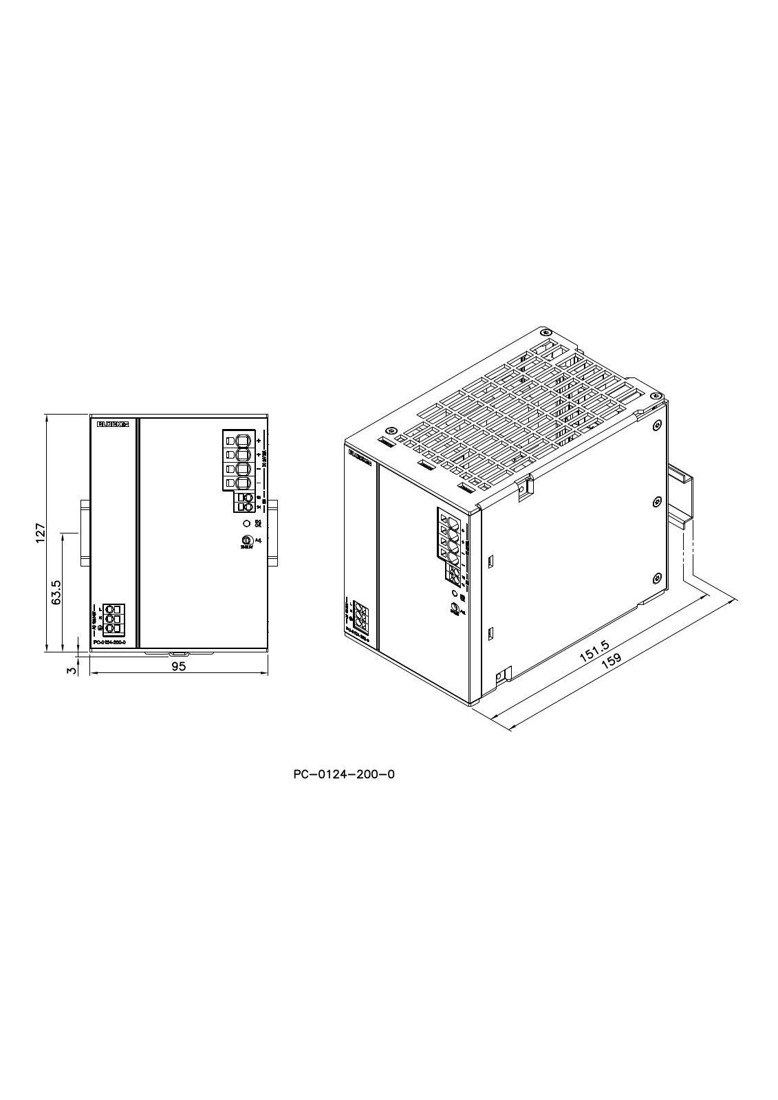 Block PC-0124-200-0 Dimensional Sheet