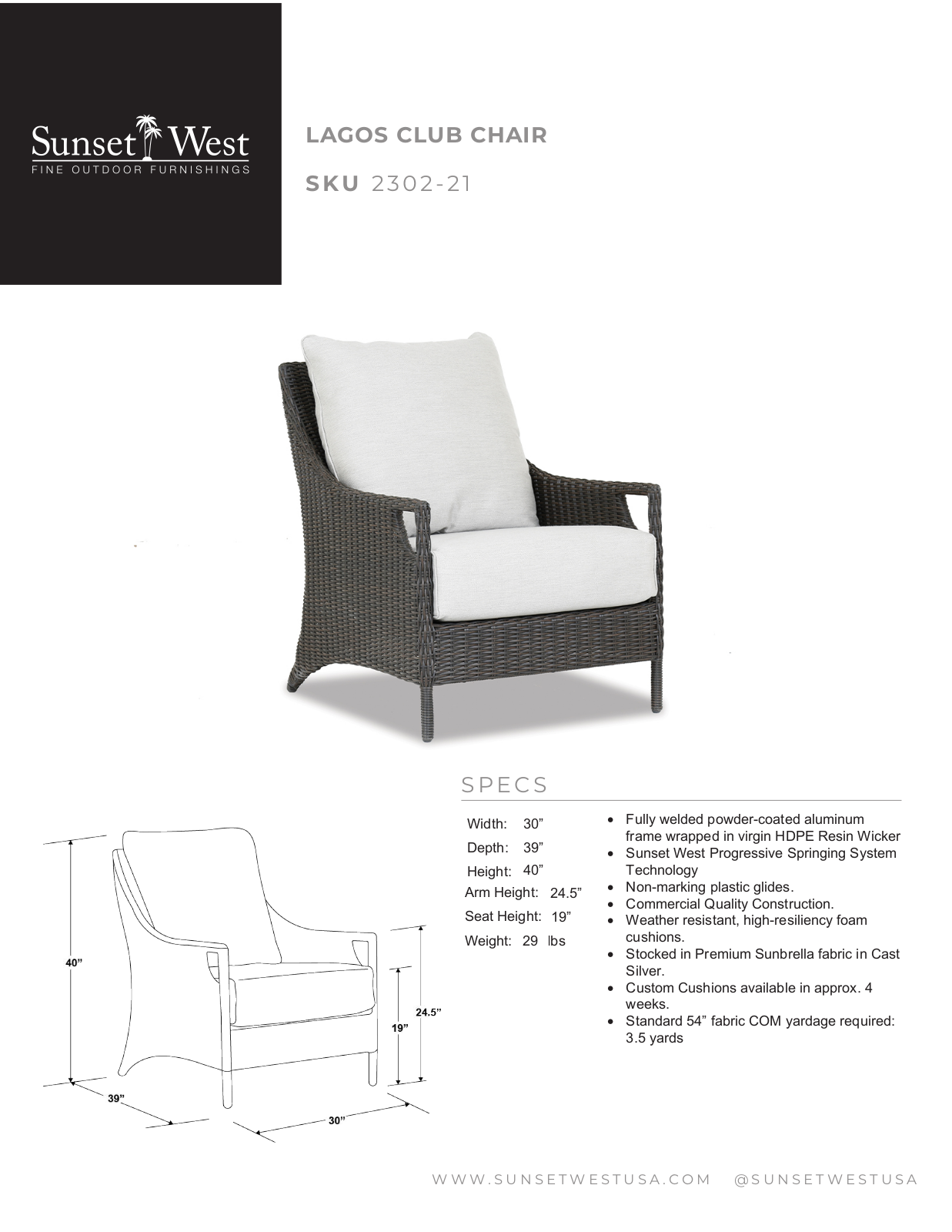Sunset West XSW1644 Specifications - ManualMachine.com