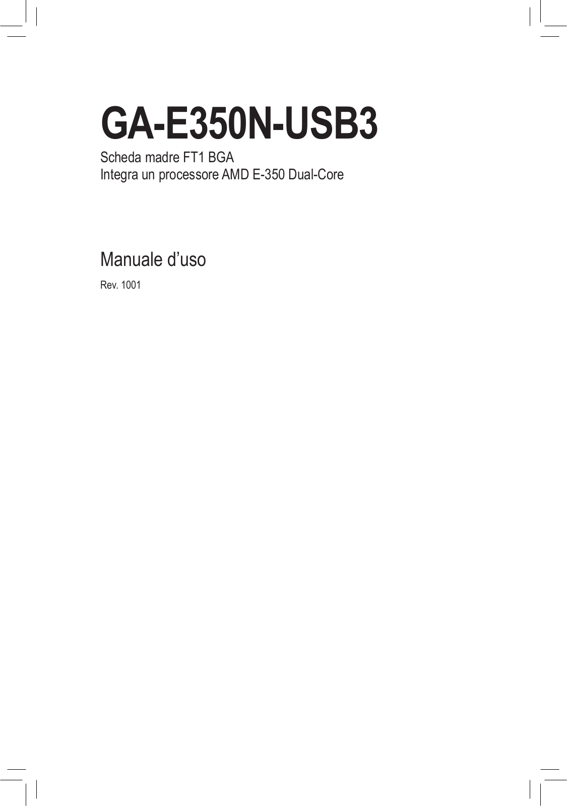 Gigabyte GA-E350N-USB3 User Manual