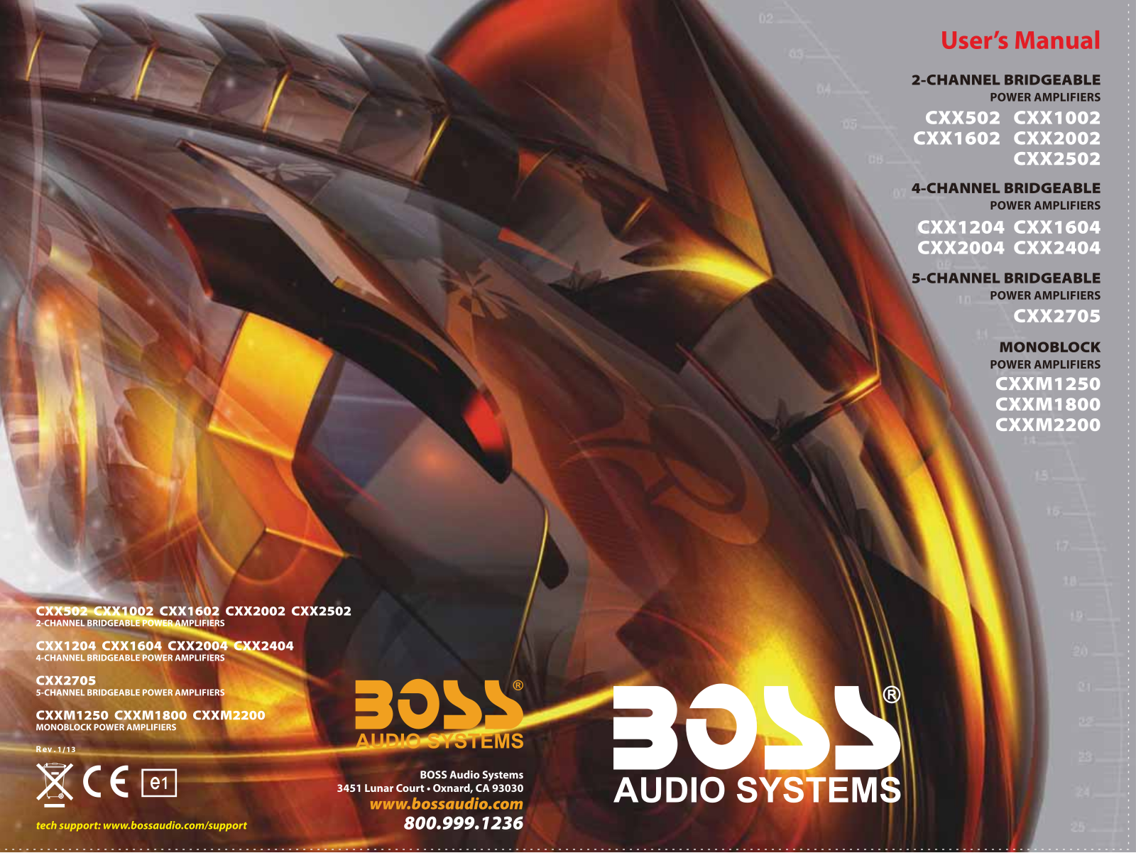 Boss Audio Systems CXX1602, CXXM1250, CXXM2200, CXX1204 User Manual