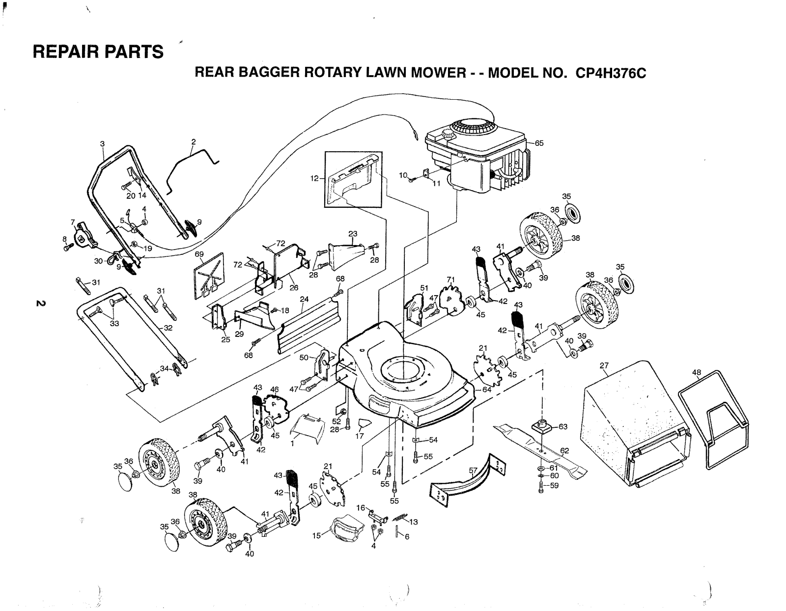 AYP CP4H376C Parts List