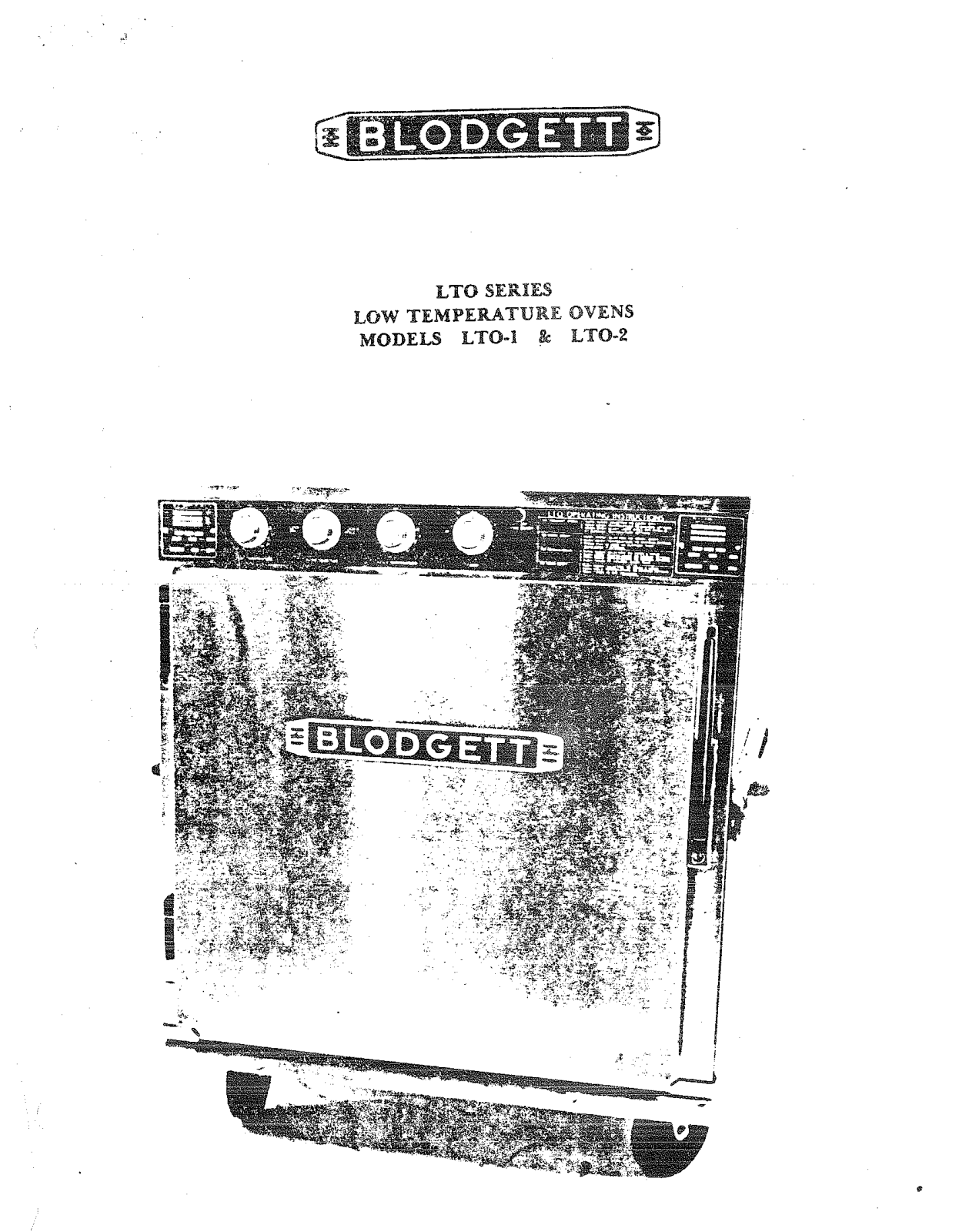 Blodgett LTO-1 Installation Manual